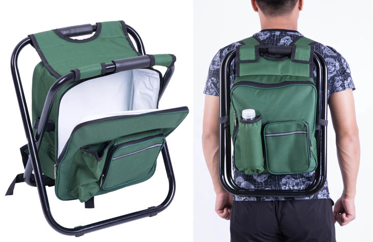 Folding 3 in 1 Stool  Backpack  Cooler Bag