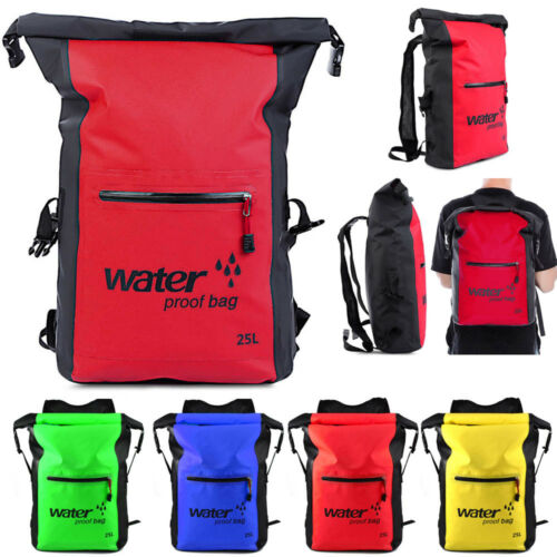 25L Waterproof Dry Bag Backpack Rucksack Canoe Kayak Surfing Storage Pack Raft